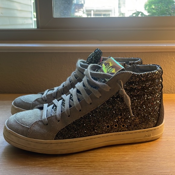 P448 high top sparkle sneakers- very gently worn, like new! - Picture 2 of 4